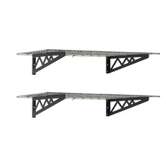 SafeRacks 24" x 48" Wall Shelves (Two Pack with Hooks)