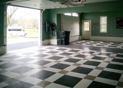 GarageTrac Diamond, Durable Copolymer Interlocking Modular Non-Slip Garage Flooring Tile (48 Pack), Graphite