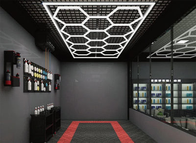 DIY Plug-in Hexagonal Garage Lights for car Repair, Silver (KL-L202A-SW)
