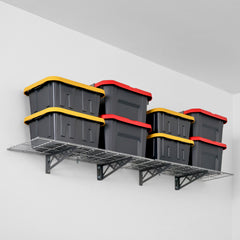 SafeRacks 12" x 36" Wall Shelves (Two Pack with Hooks)