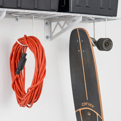 SafeRacks 12" x 36" Wall Shelves (Two Pack with Hooks)