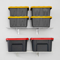 SafeRacks 12" x 36" Wall Shelves (Two Pack with Hooks)
