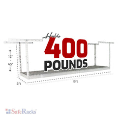 SafeRacks 2' x 8' Overhead Garage Storage Rack