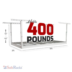 SafeRacks 3' x 8' Overhead Garage Storage Rack
