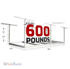 SafeRacks 4' x 8' Overhead Garage Storage Rack Frame Kit