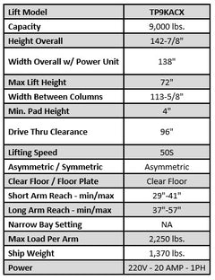Tuxedo Two Post Clear Floor (Asymmetric Arms)