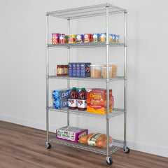 SafeRacks 18" x 36" x 72" 5-Tier Wire Shelving