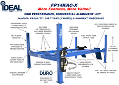 iDeal Four Post Alignment Lift 182.5" WB - (Closed Front/Cable Pull) (14K)