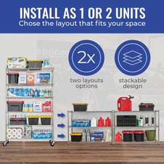 SafeRacks 18" x 36" x 72" 4-Tier Wire Shelving